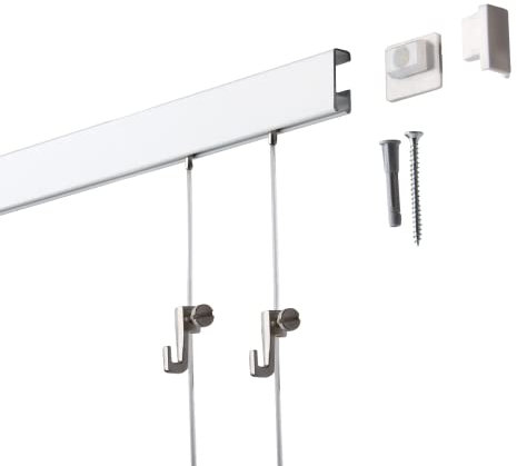 1,5 Meter (1 x 1,5m) SOFT-RAIL® Bilderschienen Set BUDGET (S), Weiß, versch. Längen und Farben