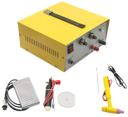 Rock Tumbler Kit, Machine à souder les bijoux, Machine à souder les anneaux, soudeuse par points portative, équipement de soudage de colliers en or et en argent,Outils de bricolage(80A)