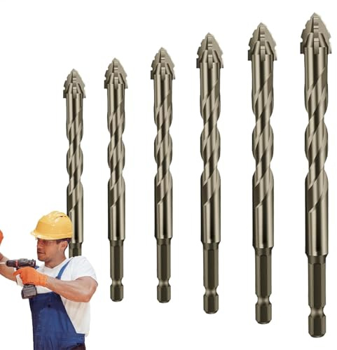 Raypontia 6-teiliges Set Exzenterbohrer Mit Vier Schneiden - 4/5/6/8/10/12mm 4 Schneiden Exzenterbohrer Mit Schrägem Kopf Und Hoher Härte, Exzenter Spiralbohrer Aus Schnellarbeitsstahl, Für Beton