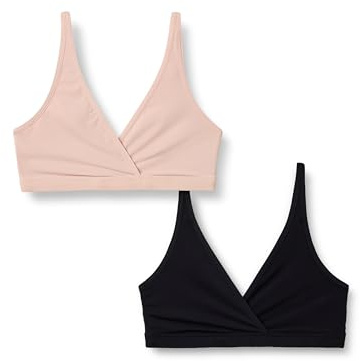 Amazon Essentials Women's Stretch All Over lace Unlined Wired Plunge Bra, Black/Soft Petal, Medium