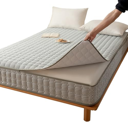 Coprimaterasso A Sacco con Cerniera Singolo/Matrimoniale/Una Piazza E Mezza 70/80/130/135/140/160/170X190 Fodera/Proteggi Materasso Trapuntata Topper Traspirante Rivestimento Lenzuolo(160X190+20cm,A)