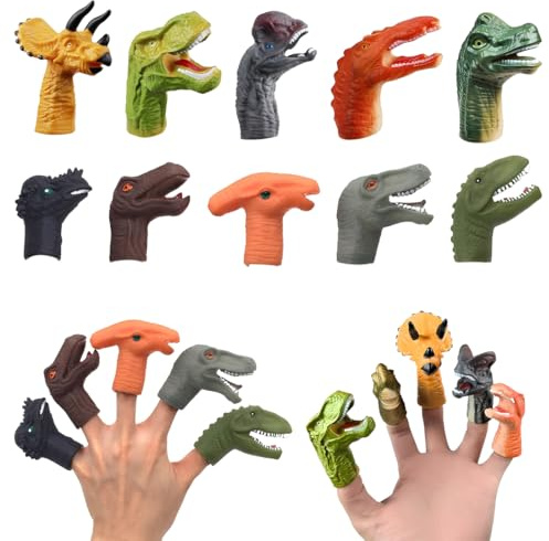 EJRUP 10 Stück Kinder Fingerpuppen Dino Fingerpuppen Spielzeug ab 3 Jahren Rollenspiele,Handpuppen Für Kinder,Fingerpuppen,Fingerpuppen Für Kinder