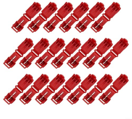 20 terminali per robot tosaerba, 22-18 AWG, connettori per cavi perimetrali per stazione di ricarica, clip rosse a giunzione rapida con per stagno