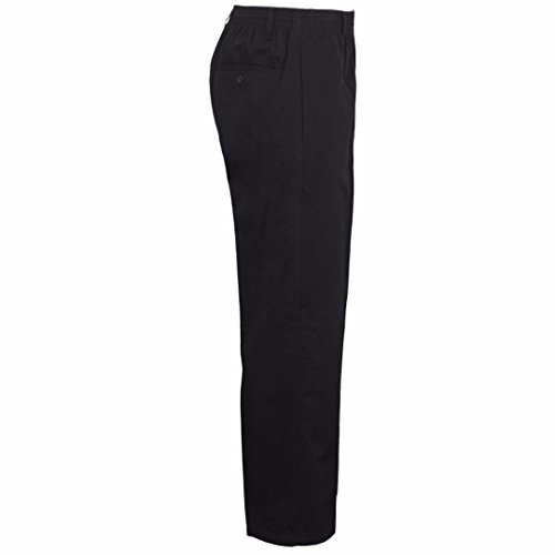 MyShoeStore Mens Smart Rugby Trousers Fully Elasticated Stretch Waist Band with Draw Cord Comfortable Fit Workwear Bottoms Straight Leg Casual Formal Work Pants Size 30-48(Black,46/29)