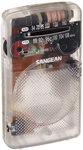 Sangean SR-35CL - Radio de bolsillo AM/FM transparente