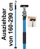 ALLEGRA AB290 Deckenstütze Profi Teleskopstange Einhandstütze bis 60kg Baustütze Höhe 160-290cm Teleskopstütze Montagestütze (blau)