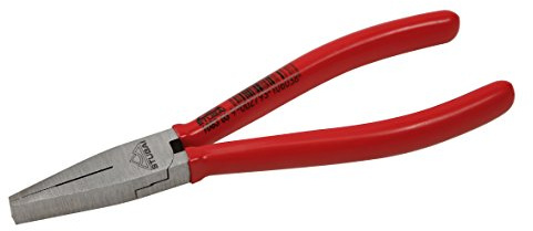 STUBAI Flachzange 160 mm | Kurze flache Backen mit verzahnter Greiffläche | Ölgehärteter Spezial-Werkzeugstahl | Kopf poliert, Griffe tauchisoliert | Profi-Handwerkzeug für präzises Greifen