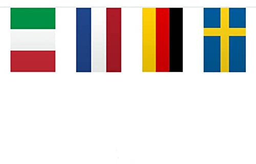 Folat Wimpelkette mit Europaflaggen, 10 m