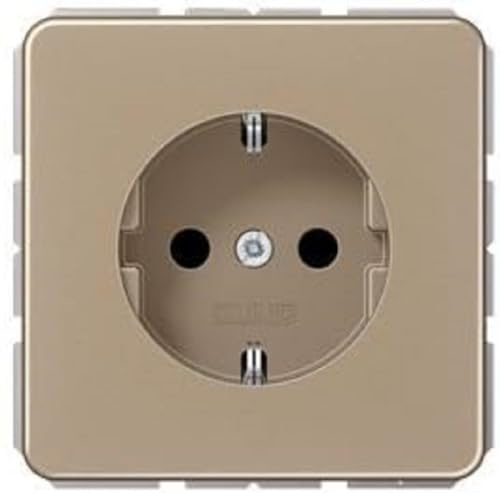 Jung Schuko Steckdose 16 A 250 V mit Berührungsschutz Serie CD Gold-Bronze, 1 Stück, CD 1520 KI GB