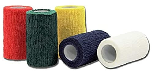 GIMA - Bandage élastique cohésif pour fixation et support, 4m x 10 cm, paquet de 10, rouge, 34676