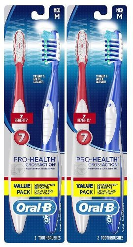 Oral-B Pro-Health All-in-One Zahnbürste, Medium, 4 Stück, Farbe kann variieren