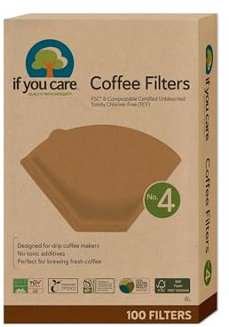 If You Care Coffee Filters No. 4, 100 Count – Unbleached, Chlorine-Free Paper Filters, FSC Certified, Compostable [Pack of 4]