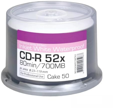 Traxdata - CD-r 52x ritek Inkjet White Waterproof Tarrina 50 st