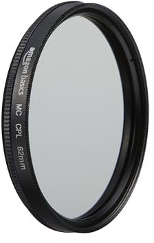 Amazon Basics 62 mm Circular Polarisations-Schutzfilter für tiefere Farben, Reduzierung von Blendung und Reflexionen, Mehrfach beschichtet, schützt vor Staub, Schmutz und Kratzern