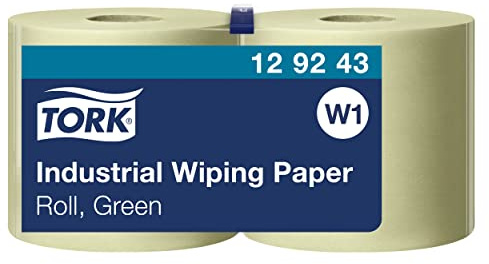 Tork 129243 Industrie Papierwischtücher für W1 Bodenständer- und Wandhalter-System / 2-lagige Wischtücher in Grün / Advanced Qualität / 2 x 510 m