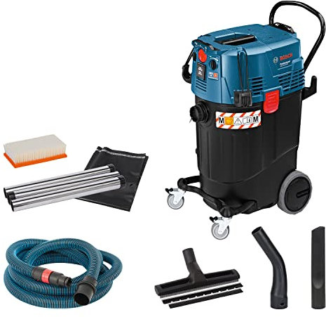 Bosch Professional Asp. a Umido/A Secco Gas 55 M Afc (Incl. Bocch. a Lancia, 35 Mm Ø, Sacch., Rac., Set Bocch. Pav., 1 Filtro Piegh. Piatto Pes, Tubo Asp. 3 X 0,35 M, Tubo Fles. 5 M conBus. Portaut.)