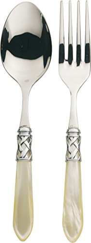 BUGATTI ALCAM-N4211/12 Aladdin Lot de 2 Pièces Service de Table Acier/ABS Ivoire 30,5 x 14 x 3 cm