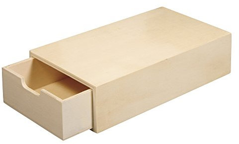 Rayher 62601000 FSC Mix Credit Holzbox, 20 x 10 x 5 cm, ausziehbare Innentasche, Natur/Braun
