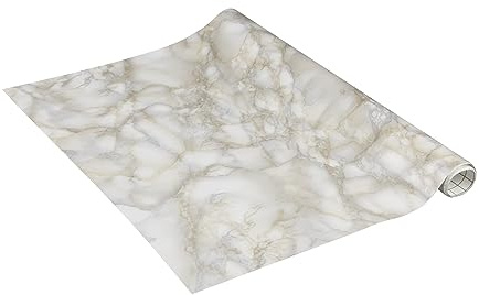 Venilia Foil Marble, PVC, Marmor Weiss, 45 x 300 cm