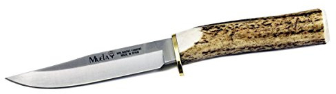 ELECTROPOLIS Jagdmesser Muela Gredos Faust Geweih und Messing-Blatt-Multi 12 cm MOVA + Geschenkkarte