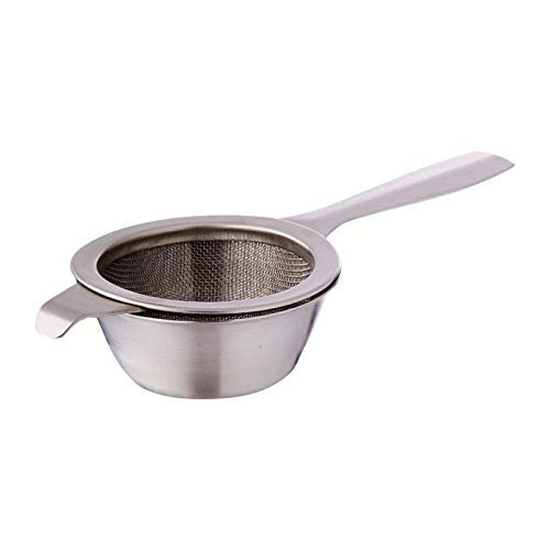 Sunnex 11109 S/ST Tea Strainer and Bowl, 2 Wide x 5 1/2 Long, Pack of 1 (Packaging May Vary)