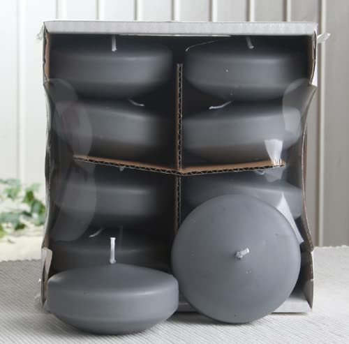 XL-Schwimmkerzen 8 Std. Brenndauer, 8er-Pack, anthrazit-grau