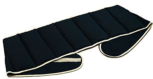 Cojín térmico para la espalda con cierre, largo aprox. 135cm, azúl oscuro. Faja térmica lumbar de semillas. Semillas de colza. Cojin lumbar