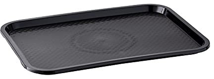 APS Vassoio Fast Food, vassoio da portata infrangibile e lavabile in lavastoviglie, Made in Germany, 35 x 27 cm, altezza 2 cm, nero