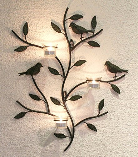 DanDiBo Wandteelichthalter 131002 Teelichthalter Metall 57 cm Wandleuchter Kerzenhalter