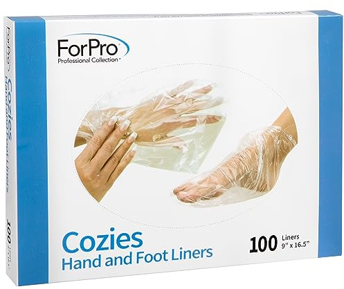 ForPro Professional Collection Cozies Hand and Foot Liners, Paraffin, Heated Mitts, Hand/Foot Treatments, 9” W x 16.5” L, 100-Count