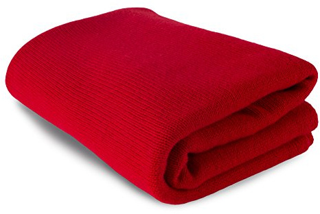Love Cashmere Luxus 100% Kaschmir Reisedecke - Rot - Handgefertigt in Schottland - UVP €400