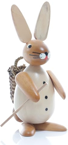 Rudolphs Schatzkiste Osterfigur Osterhase mit Korb BxHxT ca 4,5 x 11 x 6,5cm NEU Osterdeko Osterhasenfigur Ostern Korb Osterei Frühling Erzgebirge Seiffen Hase