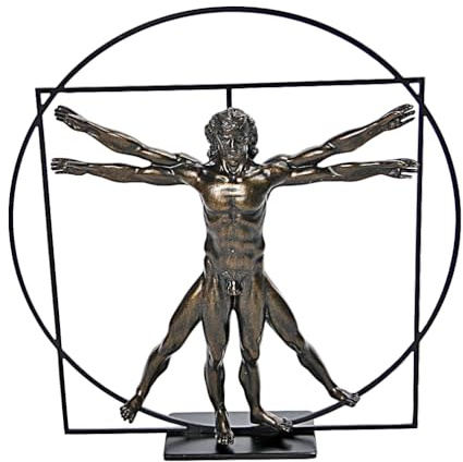 Leonardo Da Vinci Der vitruvianische Mensch Skulptur Plastik bronziert DAV03