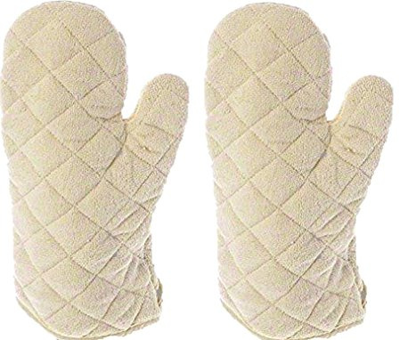 Update International Terry Cloth Oven Mitt Heat Resistant to 600° F, Set of 2