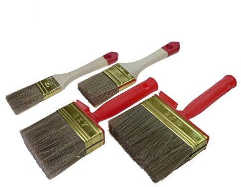 ROTIX Beizpinsel Lasur-Pinsel Flachpinsel Flächenstreicher 4-teiliges Set