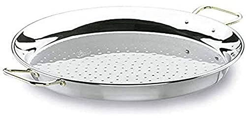 LACOR 60155 - Paellera Valenciana 55cm 16 raciones Acero Inoxidable | En acero inoxidable, para arroces y paellas de gran formato; ideal para cocina profesional y uso diario en casa