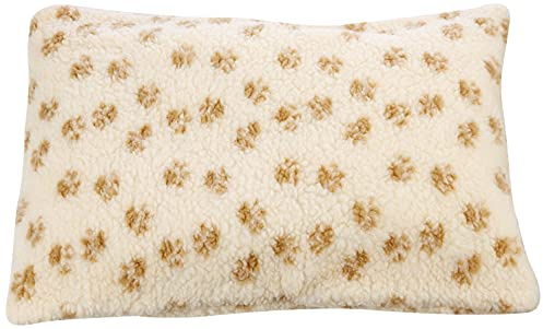Danish Design Beige Pawprint Kumfy Kradle Cat/Kitten Machine Washable Sherpa Fleece Radiator Bed Cover
