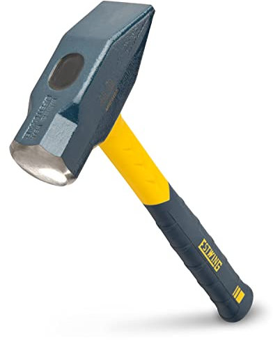 ESTWING Sure Strike Blacksmith's Hammer - 64 oz Metalworking Tool with Fiberglass Handle & No-Slip Cushion Grip - MRF64BS