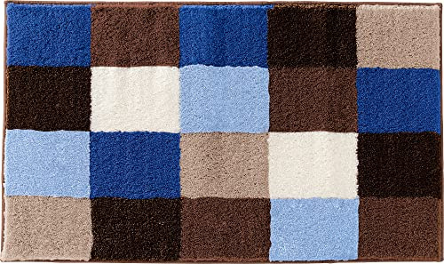 Erwin Müller Badematte Kreta blau Größe 60x100 cm, Badteppich, Badvorleger rutschhemmend - kuscheliger Hochflor, für Fußbodenheizung geeignet