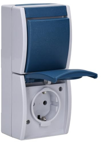 Busch-Jaeger 2601/6/20 EW-53 Ocean IP44 AP Schalter / Steckdosen Kombination