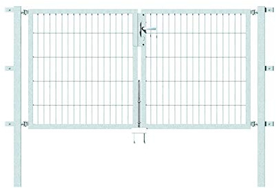 Alberts 647827 Doppeltor Flexo mit Zubehör | verschiedene Breiten und Höhen | feuerverzinkt | Breite 200 cm | Höhe 100 cm