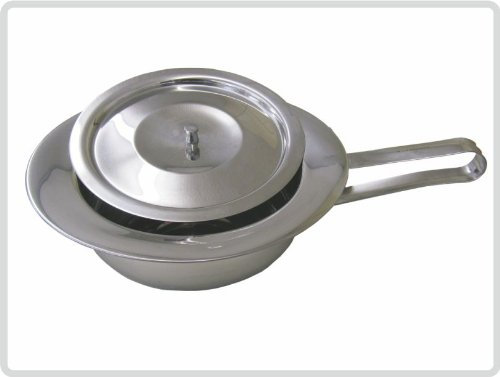 Stechbecken aus Edelstahl mit Deckel - Bettpfanne Steckbecken Schieber