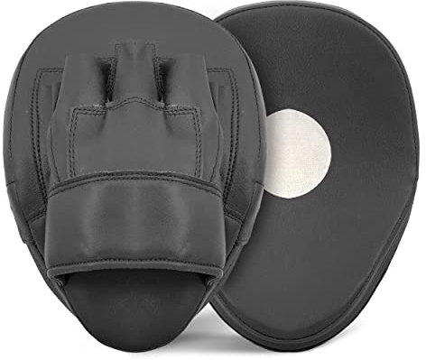 Lions Curved Focus Pads Hook & Jabs Gloves Punch Bag Mitts Boxing MMA Kick Training (Black)