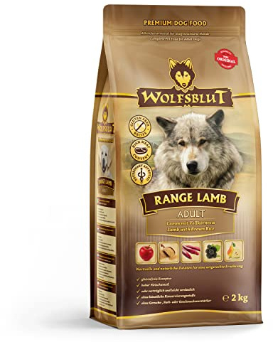 WOLFSBLUT – Range Lamb Adult | Trockenfutter mit natürlichen Zutaten und wertvollen Superfoods für ausgewachsene Hunde. Getreidefreies Alleinfutter ohne Zusatzstoffe im Beutel | 2kg Lamm