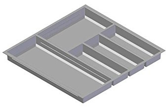 Besteckeinsatz MOVE Silbergrau, genarbt für 60er Schublade/Maße (BxT): 492 x 473,5 mm/Besteck-Einsatz/Einsatz/Besteckkasten/Schubladeneinsatz
