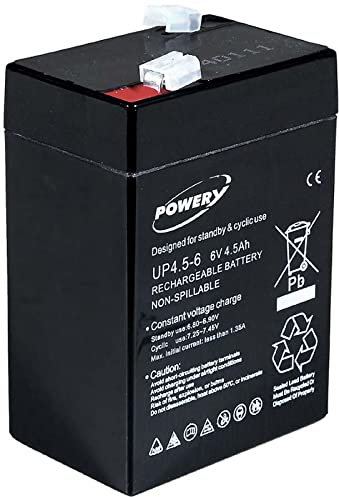 akku-net Blei-Gel-Akku für Lampe Johnlite Staubsauger Halogen Lampe 6V 4,5Ah (ersetzt auch 4Ah 5Ah), 6V, Lead-Acid