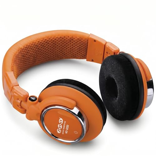 Zomo HD-1200 DJ Over Ear Kopfhörer mit Kabel, Orange, einseitige Kabelführung, geschlossen, Studiokopfhörer, 3 m Spiralkabel, faltbar, 110 dB, 3–30000 Hz