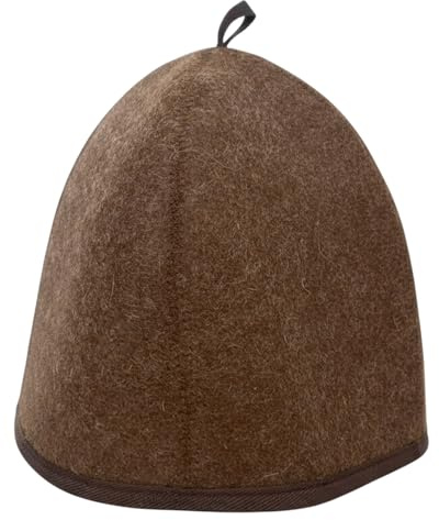 GMMH® Saunahut aus Wollfilz, Saunamütze für Damen und Herren, Filz Kopfschutz Saunakappe Filzkappe Mütze Filzhut Hut Kappe für Sauna, Banya, Finnische Sauna (Braun 1003)