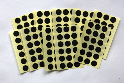 175 schwarze runde Aufkleber – Klebepunkte, selbstklebend, für Farbcodierung