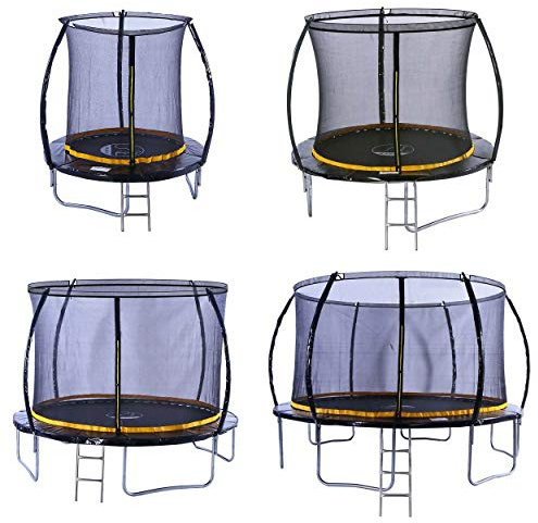 Kanga Trampoline Outdoor Round Inc Safety Enclosure Net, Ladder & Anchor Kit (Curved Shape) 12FT